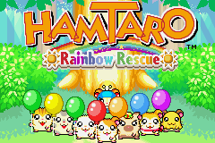 Hamtaro: Rainbow Rescue title screen for GameBoy Advance